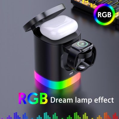 3'ü 1 Arada RGB Manyetik Kablosuz Hızlı Şarj Cihazı